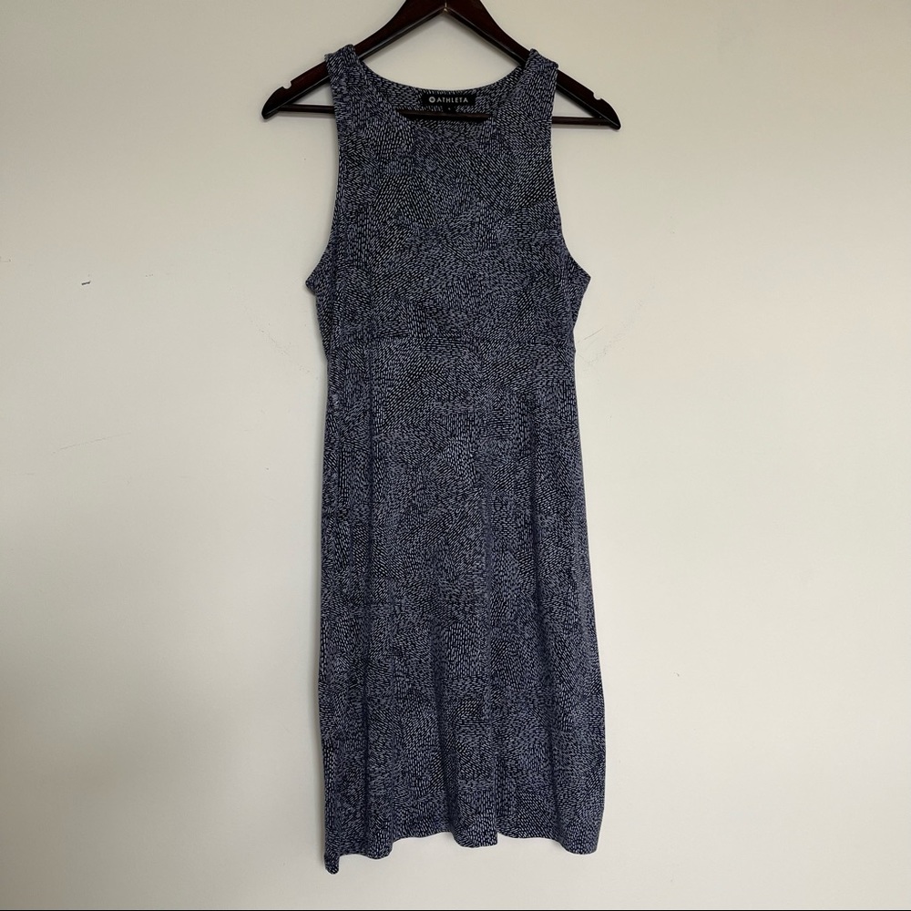 Athleta Santorini blue and white printed dress Size small